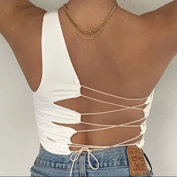 Lace Up Crop Top - Picture 1 of 2